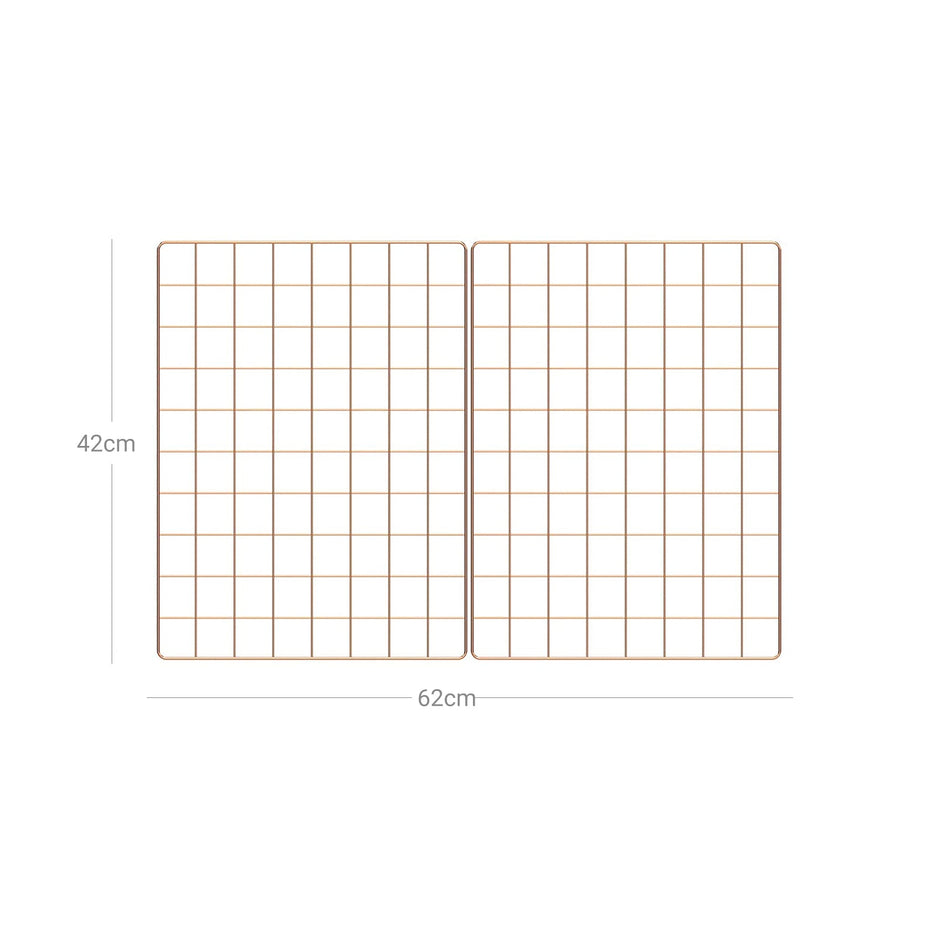 Wire Wall Grid Panel – Metal – Rose Gold – Multifunctional Photo Display Set of 2