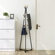 Coat Rack Stand – Beech Wood – Black and Natural Grain – 9 Hooks for Clothes, Hats, and Bags
