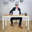 Study Table – Wood – Natural Finish – Large Surface Area with Adjustable Leveling Feet