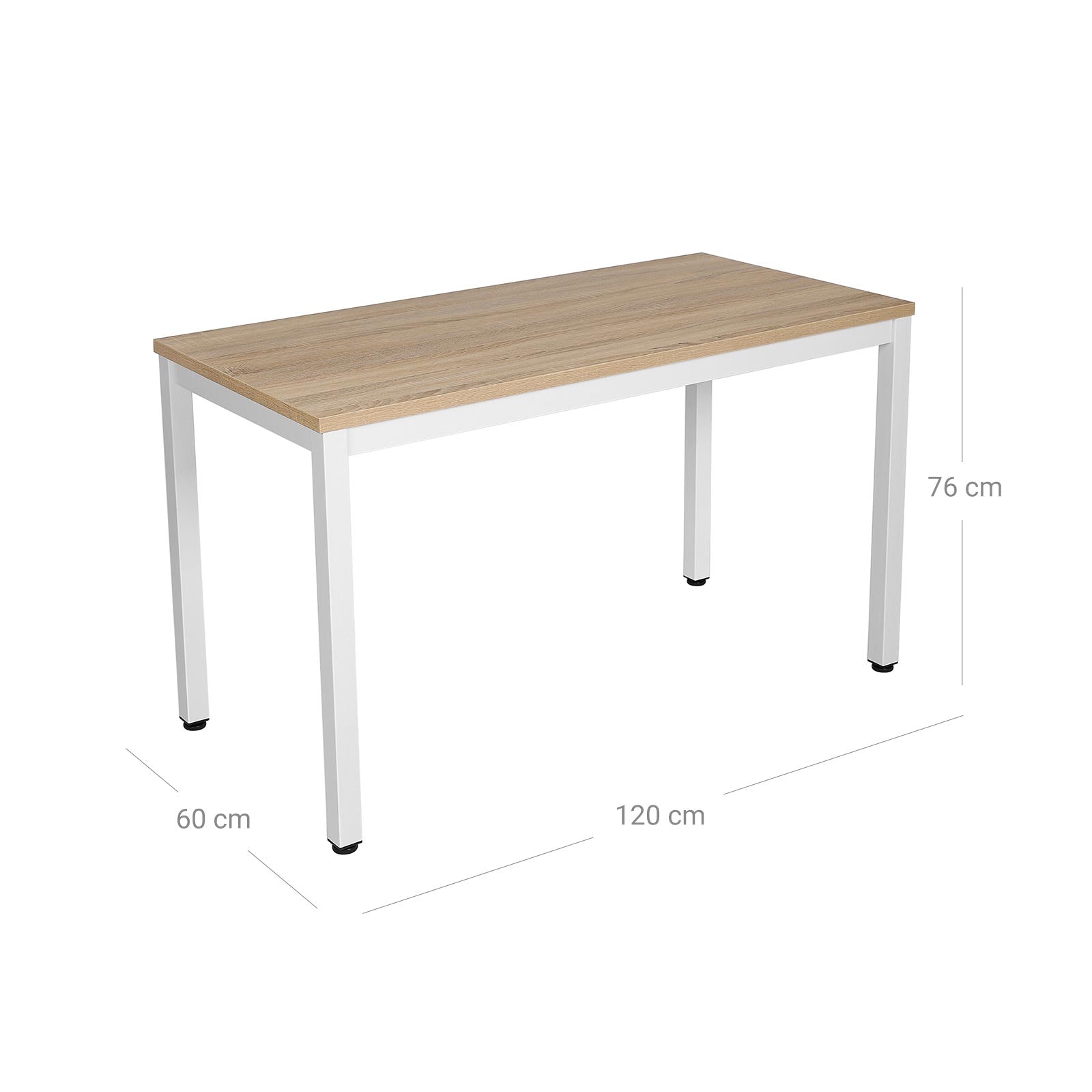 Study Table – Wood – Natural Finish – Large Surface Area with Adjustable Leveling Feet