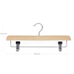 Wooden Skirt Trouser Hangers – Wood – Natural Finish – Adjustable Clips with Rotated Hooks