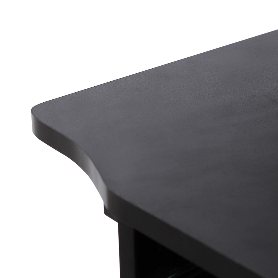 Z-Shaped Computer Desk – Wood – White – Mobile with Sliding Keyboard and Wheels