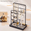 Jewelry Organizer – Metal – Clear – Multi-Functional Display Stand with Velvet Tray