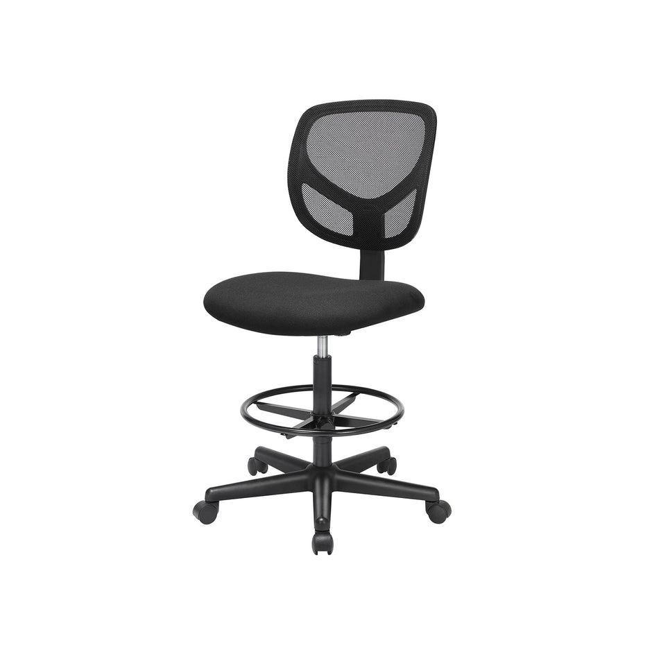 Drafting Stool Chair – Mesh – Black – Ergonomic Design with Adjustable Height Footrest