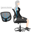 Drafting Stool Chair – Mesh – Black – Ergonomic Design with Adjustable Height Footrest