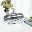 Coat Hangers – Heavy Duty Plastic – Grey – Non-Slip Design, 360° Swivel Hook, Space-Saving, 42 cm Wide, Pack of 30